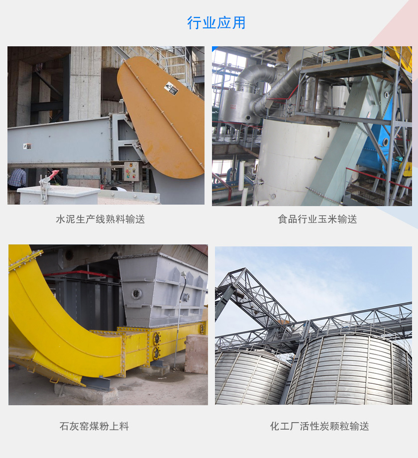 可以水平、傾斜或垂直布置，主要用于水泥、食品、化工、煤炭等行業(yè)